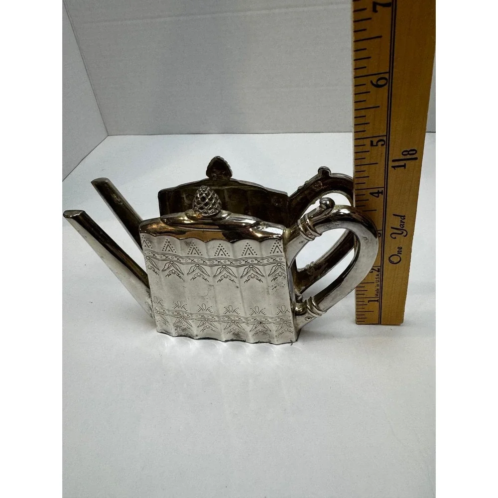 Godinger Silver Art Co 1993 Teapot Napkin Holder Silver Plated Vintage‎ Decor